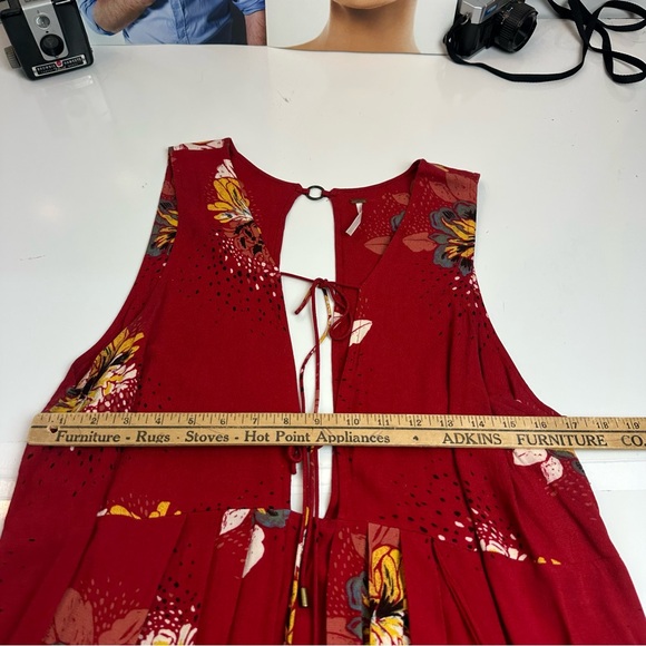 Free People Scarlet Floral Backless Mini Dress | 100% Rayon Boho Festival Summer - Picture 6 of 10